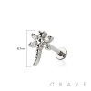 MULTI CZ CZ DRAGONFLY THREADLESS (PUSH IN) 316L SURGICAL STEEL LABRET SET